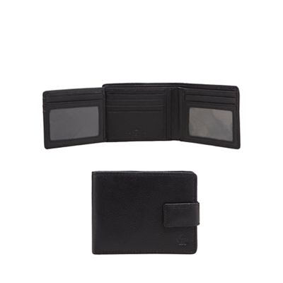 Black leather foldout pass wallet